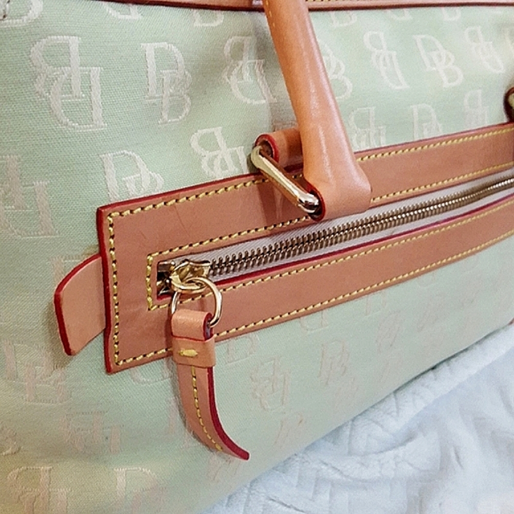 Vintage Dooney & Bourke Double Pocket Tote Bag Satchel Purse - Picture 10 of 16